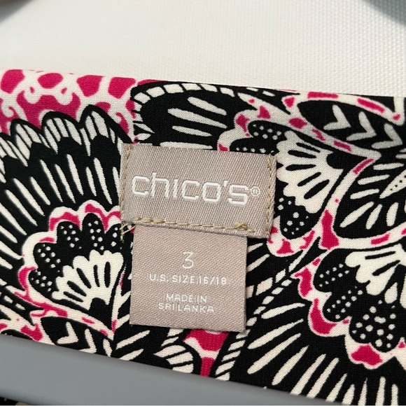 CHICO'S Shift Dress 3 Womens US 16/18 BOHO Paisley Indie‎ Abstract Purple Black - Picture 3 of 12